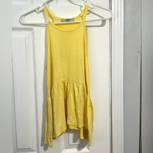 Yellow strapped peplum top